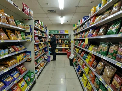 Convenience store aisle late night