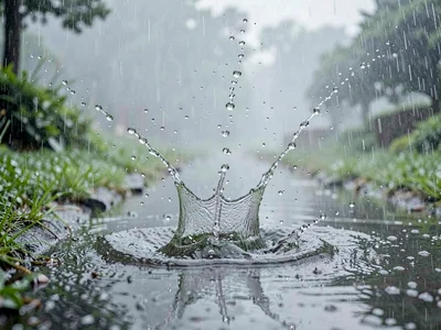 Morning mist condensing into drops