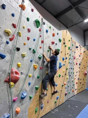 Rock climbing gym wall