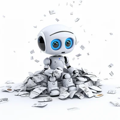 3D plastilina ai chatbot dissasembled on clean white
