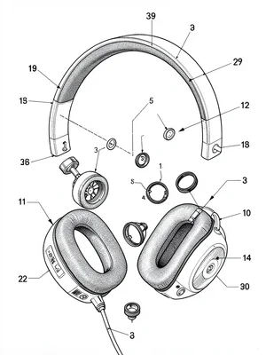 Headphones exploded view