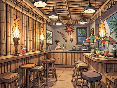 Atomic age tiki bar