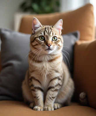 Cat sitting on a couch