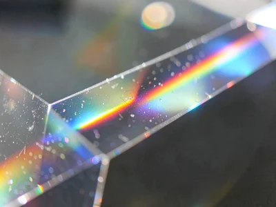 Prism edge creating narrow intense spectral line