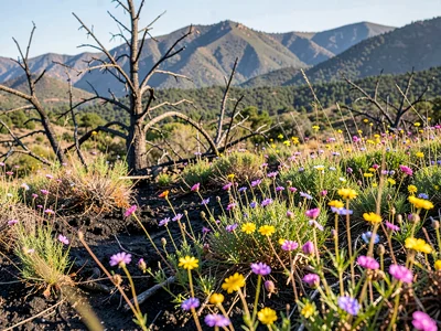 Year-old burn showing full wildflower recovery