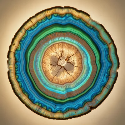 Chrysocolla-malachite cross-section, swirling bands of turquoise blue and vivid 