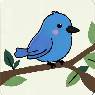 Blue bird on branch