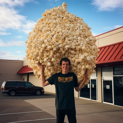 Absurdly big popcorn size in texas cinema
