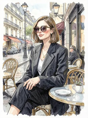 Paris cafe blazer sunglasses
