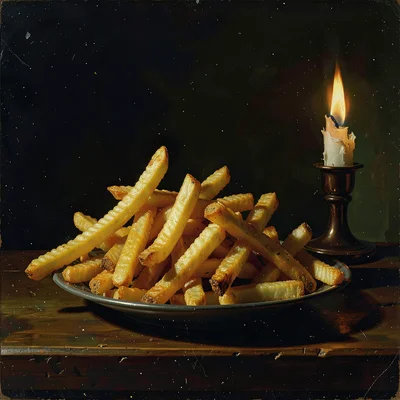Crinkle-cut fries with perfect golden color, each ridge catching light like gold