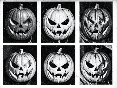 Xerox of jack-o-lantern, each copy more distorted and menacing