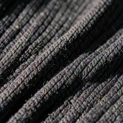 Helmar-mineralcut macro of fine merino rib in heather charcoal, parallel ribs th