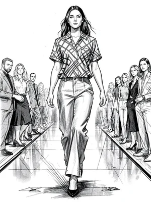 Model attitude geometric print