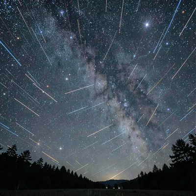Star trails night sky