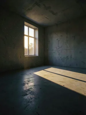 Long Evening Shadow on Concrete Floor