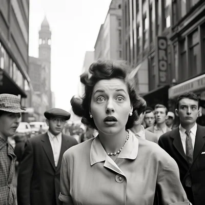 Vivian Maier photo of surprising person or situation