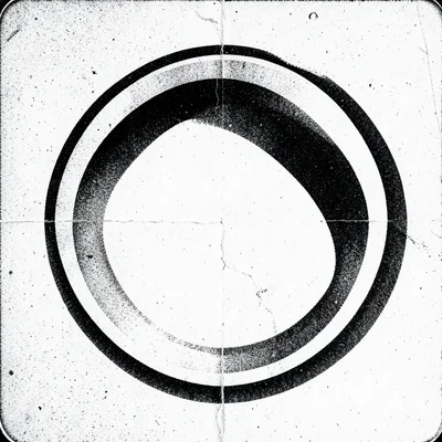 Rubber band ball photocopied, elastic curves degrading to thick black lines on w