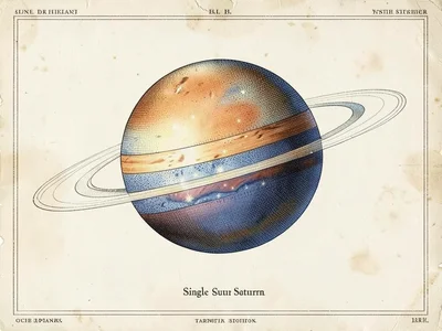 Single Saturn-like exoplanet shown with cross-sectioned interior layers and fain