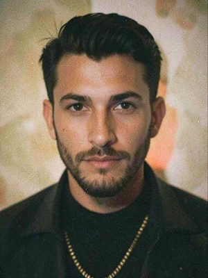 Portrait with film grain