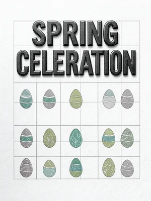 A typographic poster layout — "SPRING CELEBRATION" in Akzidenz-Grotesk bold, a g