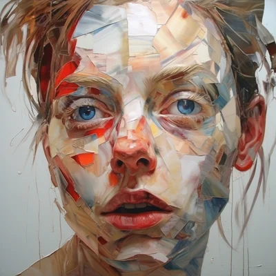 Painting portrait by Jenny Saville. bart simpson