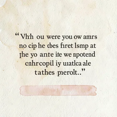 Editorial quote-card composition with a soft serif blockquote shape, warm cream 