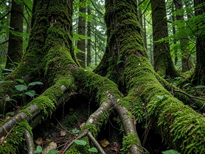 Root exposure moss colonization pattern