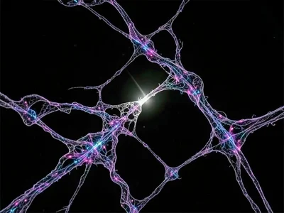 Ferrofluid forming fractal tendrils reaching toward sound source