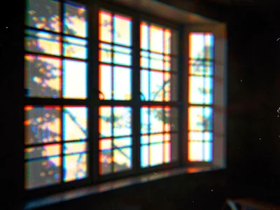 Window bars creating aberration pattern