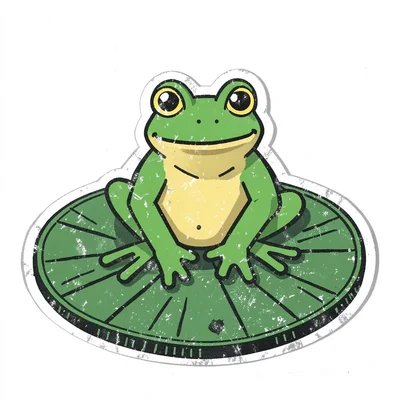 Frog on lily pad