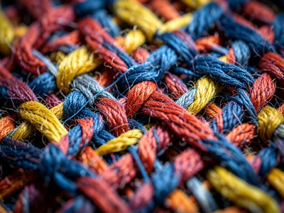 Chenille yarn in woven fabric, fuzzy caterpillar-like threads creating soft blur