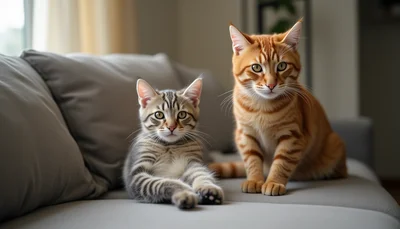 Cat sitting on a couch