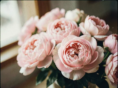 Peony arrangement soft and romantic