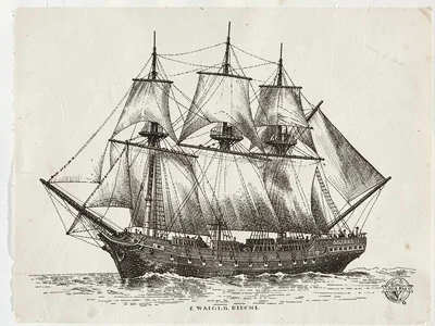 Scrimshaw whaling ship