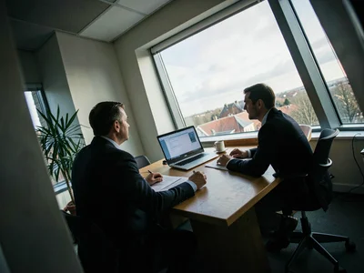 Job interview from across the desk, the power imbalance made architectural