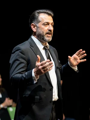 Conductor mid-gesture