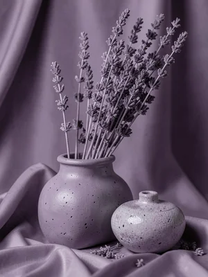 Mauve monochrome, dried lavender, silk, ceramic, dusty purple tonal obsession