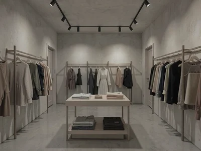 Boutique interior with minimal display