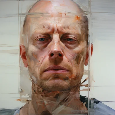 Painting portrait by Jenny Saville. bruce willis