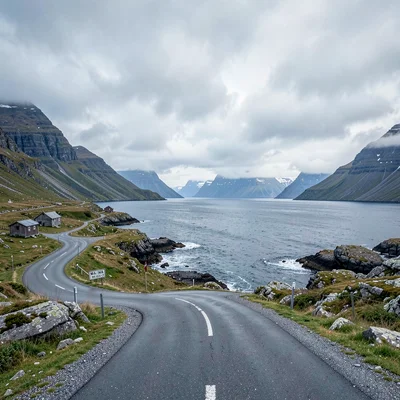 Icelandic isolation, Westfjords remoteness, Mail post at road junction, two dire