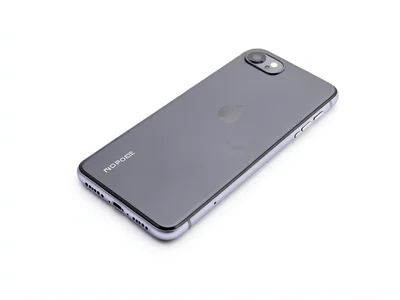 Smartphone from angle on white