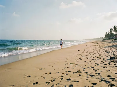 Person on beach from far