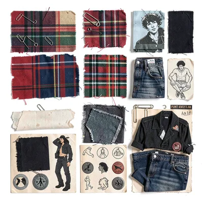Punk tartan safety-pins ripped