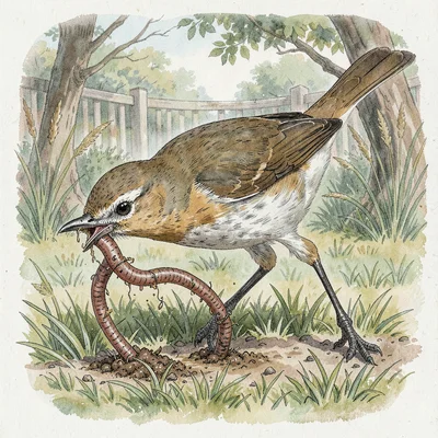 American robin foraging plate