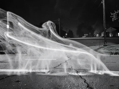 Heat waves rising from pavement showing organized convection