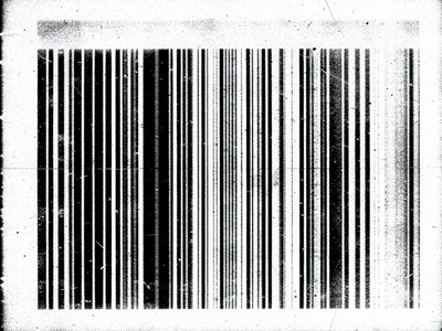 Barcode photocopied to distortion, parallel lines thickening and merging, scan-p