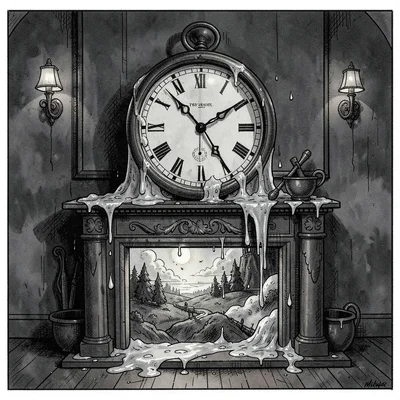 Melting clock world inside