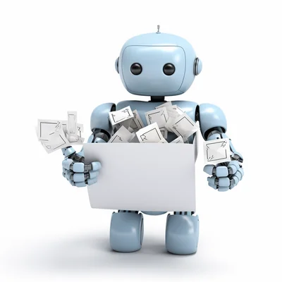 3d plastilina empty inbox  a robot would like to chat