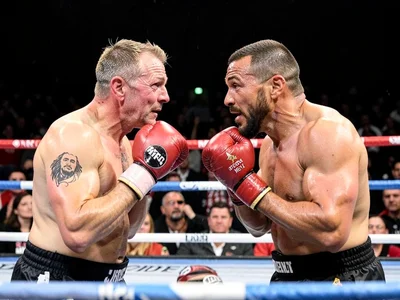 Boxing weigh-in face-off