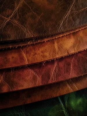 Leather smell shown as deep brown layered texture gradients